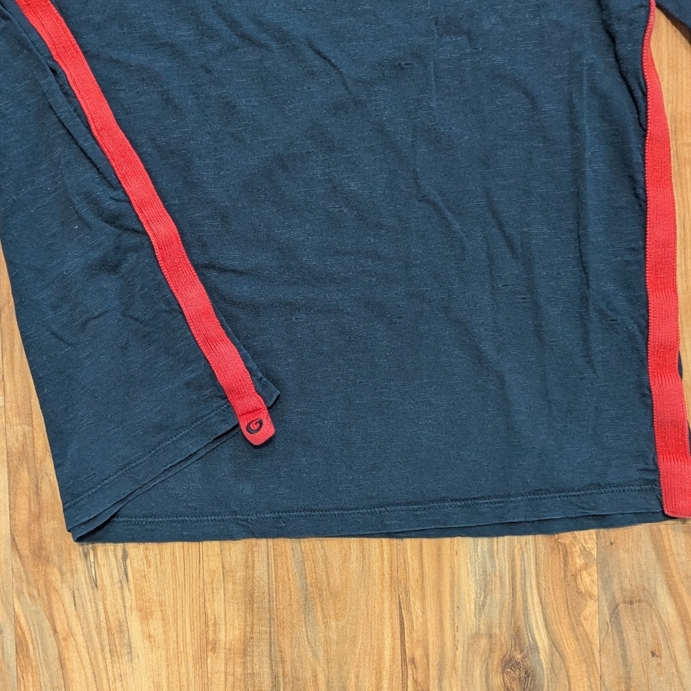 Y2K Guess Long Sleeve Black Red Graphic Stripe V-Neck Women's‎ XL Cotton Vintage - Picture 6 of 8